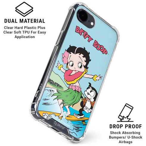 Betty Boop Surfing iPhone 16e Clear Case