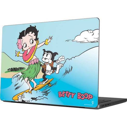 Betty Boop Surfing Apple MacBook Pro 14-inch Skin
