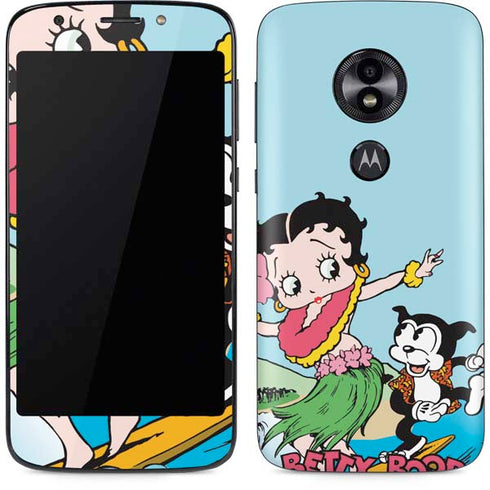 Betty Boop Surfing Moto E5 Play Skin