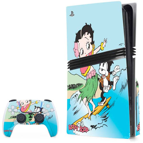 Betty Boop Surfing PS5 Pro Disk Bundle Skin