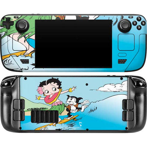 Betty Boop Surfing Steam Deck Handheld Gaming Computer OLED Skin