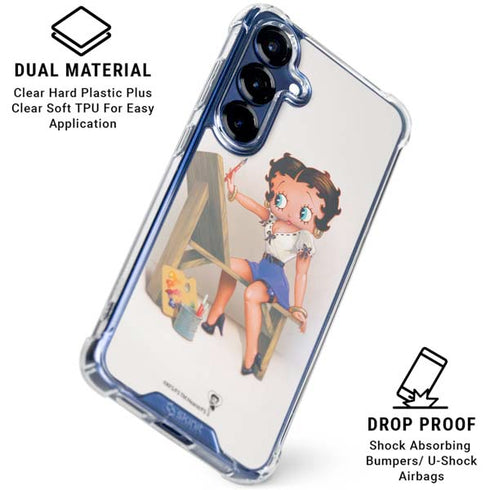 Betty Boop The Artist Galaxy S25 Plus Clear Case