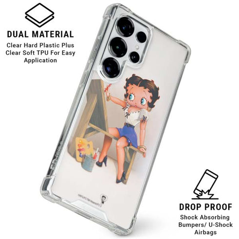 Betty Boop The Artist Galaxy S25 Ultra Clear Case