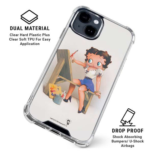 Betty Boop The Artist iPhone 15 Clear Case