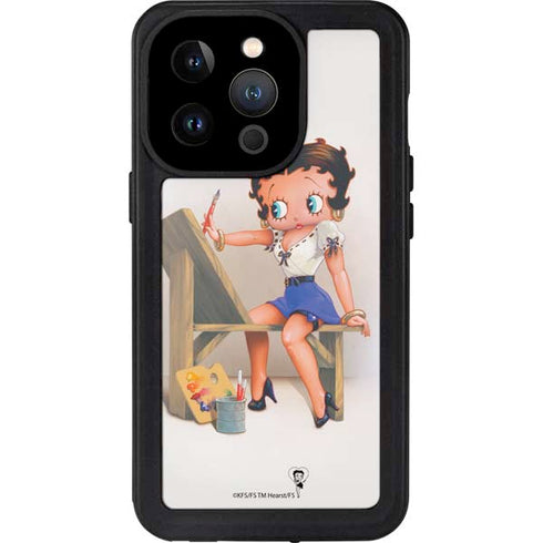 Betty Boop The Artist iPhone 15 Pro Waterproof Case