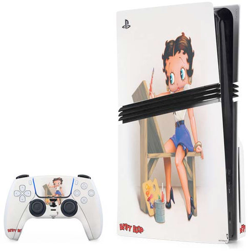 Betty Boop The Artist PS5 Pro Disk Bundle Skin