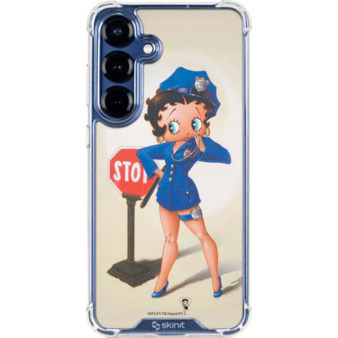 Betty Boop The Police Officer Galaxy S25 Plus Clear Case