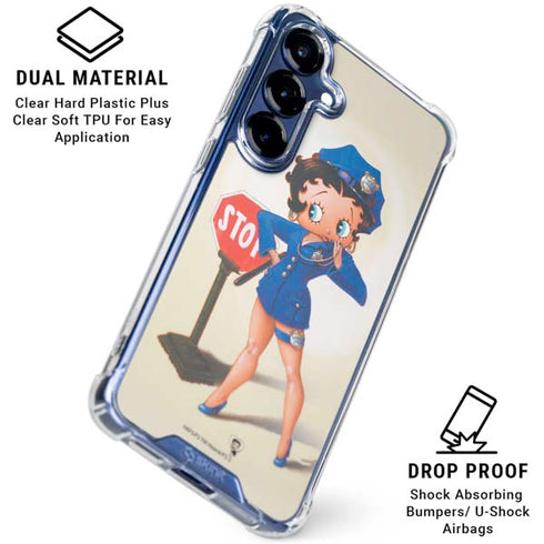 Betty Boop The Police Officer Galaxy S25 Plus Clear Case