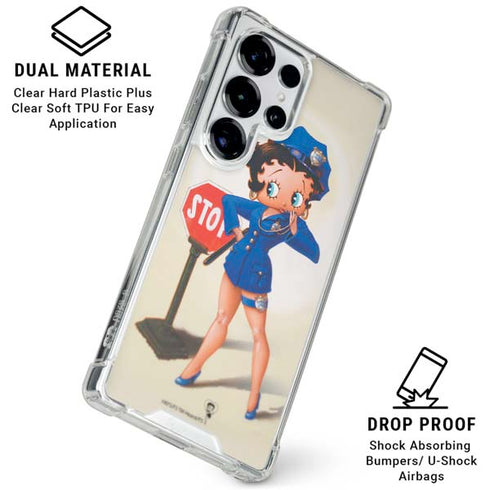 Betty Boop The Police Officer Galaxy S25 Ultra Clear Case