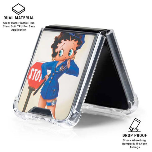 Betty Boop The Police Officer Galaxy Z Flip6 Clear Case