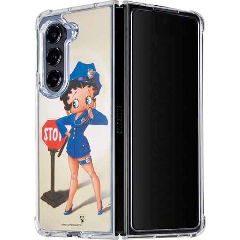 Betty Boop The Police Officer Galaxy Z Fold5 5G Clear Case