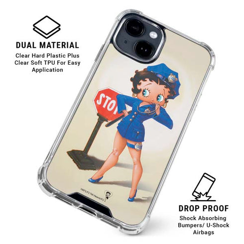 Betty Boop The Police Officer iPhone 15 Clear Case