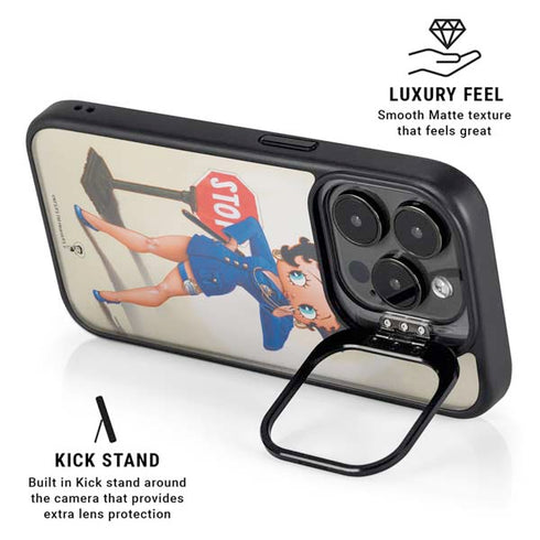 Betty Boop The Police Officer iPhone 15 Pro Kickstand Case