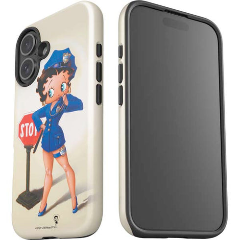 Betty Boop The Police Officer iPhone 16 Plus Impact Case