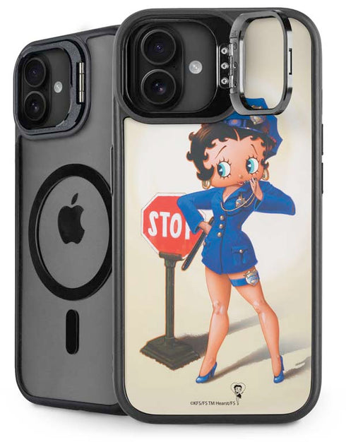 Betty Boop The Police Officer iPhone 16 Plus Kickstand Case