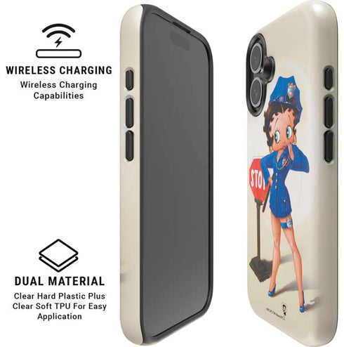 Betty Boop The Police Officer iPhone 16 Plus Magsafe Impact Case