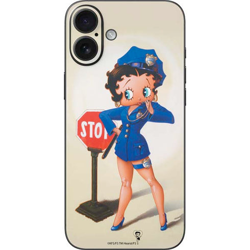 Betty Boop The Police Officer iPhone 16 Plus Skin