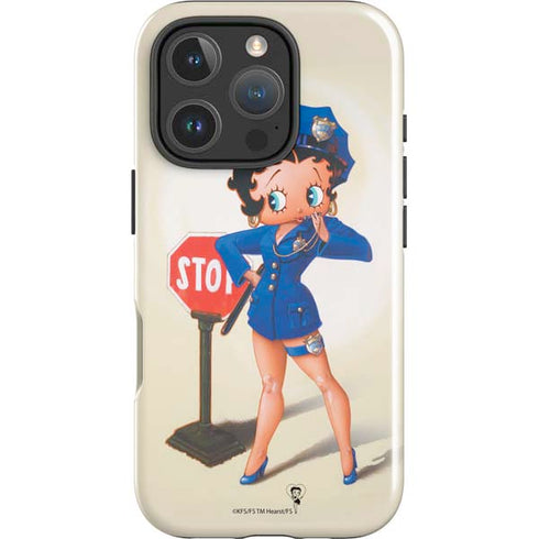 Betty Boop The Police Officer iPhone 16 Pro Impact Case