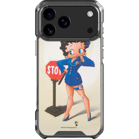 Betty Boop The Police Officer iPhone 18 Pro Max Clear Case