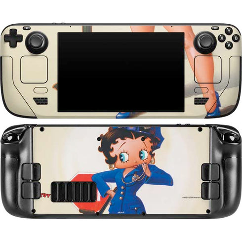 Betty Boop The Police Officer Steam Deck Handheld Gaming Computer OLED Skin
