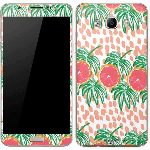 Bouffants and Broken Hearts Graphic Grapefruit Galaxy J7 Skin