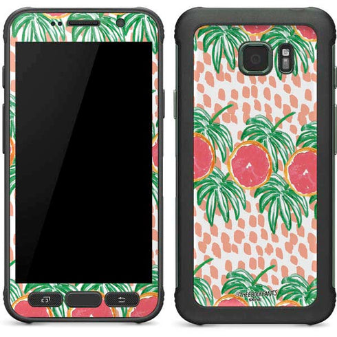 Bouffants and Broken Hearts Graphic Grapefruit Galaxy S7 Active Skin