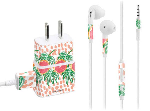 Bouffants and Broken Hearts Graphic Grapefruit Phone Charger Skin
