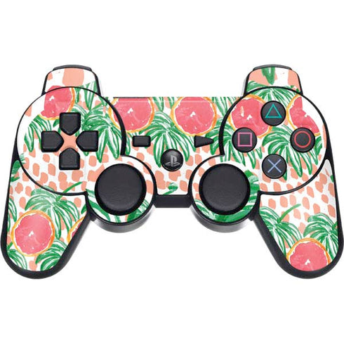 Bouffants and Broken Hearts Graphic Grapefruit PS3 Dual Shock wireless controller Skin