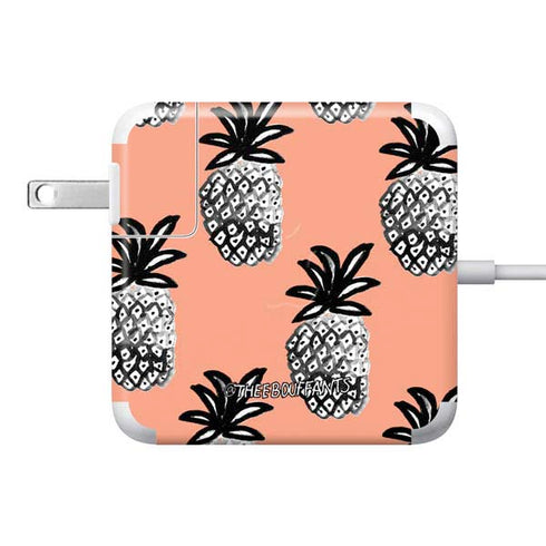 Bouffants and Broken Hearts Gray Scale Pineapple 85W Power Adapter (15 and 17 inch MacBook Pro Charger) Skin