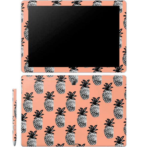 Bouffants and Broken Hearts Gray Scale Pineapple Galaxy Book 12in Skin