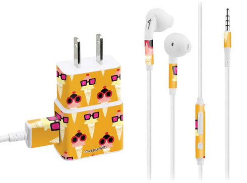 Bouffants and Broken Hearts Ice Cream with Shades Phone Charger Skin