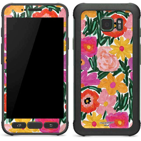 Bouffants and Broken Hearts Painterly Garden Galaxy S7 Active Skin