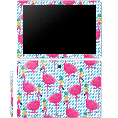 Bouffants and Broken Hearts Party Flamingos Galaxy Book 12in Skin