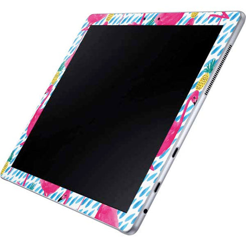 Bouffants and Broken Hearts Party Flamingos Galaxy Book 12in Skin