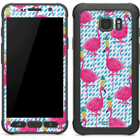 Bouffants and Broken Hearts Party Flamingos Galaxy S7 Active Skin