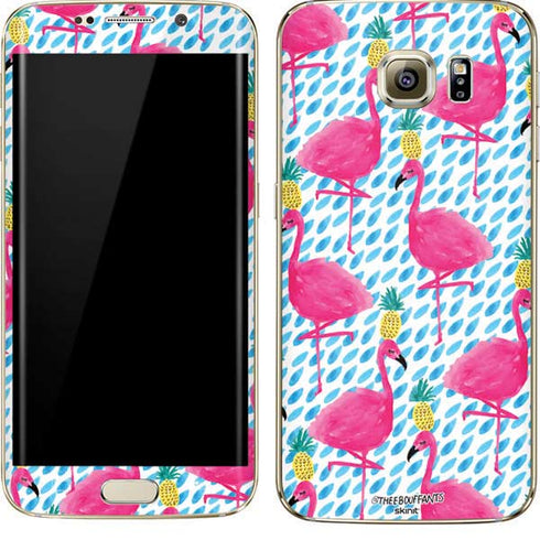 Bouffants and Broken Hearts Party Flamingos Galaxy S7 Edge Skin