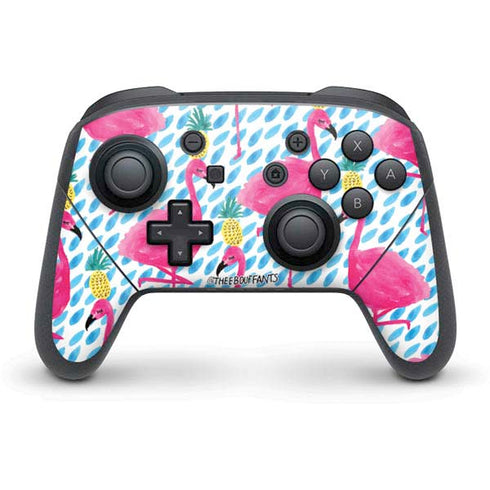 Bouffants and Broken Hearts Party Flamingos Nintendo Skins