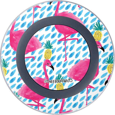 Bouffants and Broken Hearts Party Flamingos Wireless Charger Skin