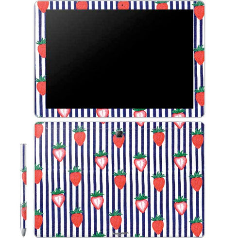 Bouffants and Broken Hearts Strawberries and Stripes Galaxy Book 12in Skin
