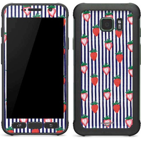 Bouffants and Broken Hearts Strawberries and Stripes Galaxy S7 Active Skin