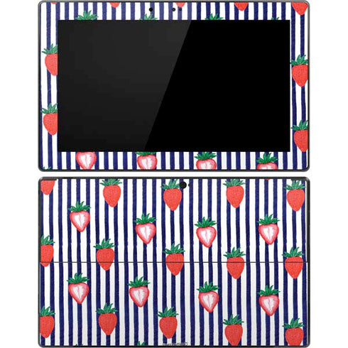 Bouffants and Broken Hearts Strawberries and Stripes Surface Pro Tablet Skin