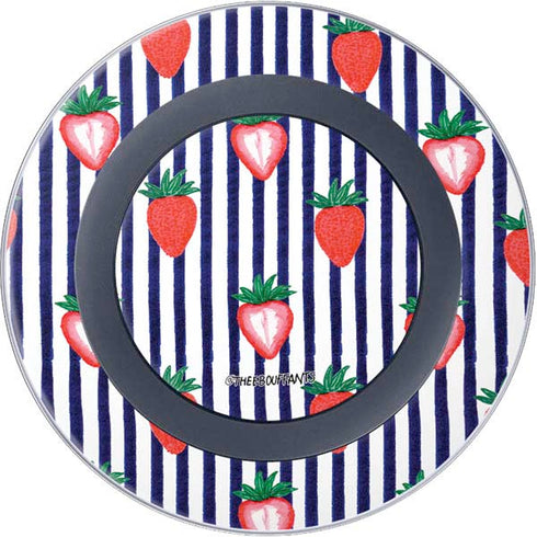 Bouffants and Broken Hearts Strawberries and Stripes Wireless Charger Skin