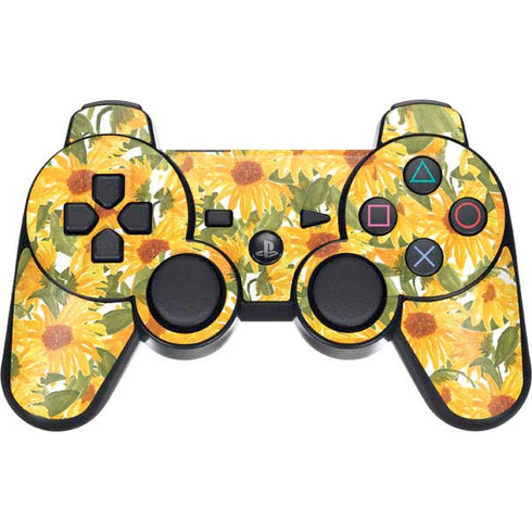 Bouffants and Broken Hearts Sunflowers PS3 Dual Shock wireless controller Skin