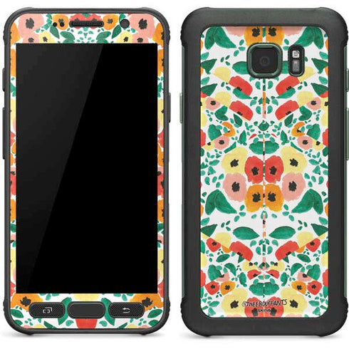 Bouffants and Broken Hearts Geometric Flowers Galaxy S7 Active Skin