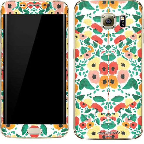 Bouffants and Broken Hearts Geometric Flowers Galaxy S7 Edge Skin