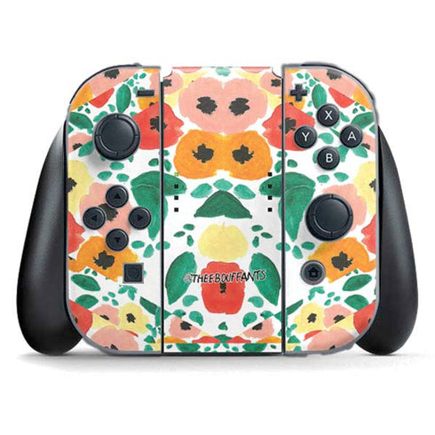 Bouffants and Broken Hearts Geometric Flowers Nintendo Switch (2017-2021) Joy-Con Controller Skin