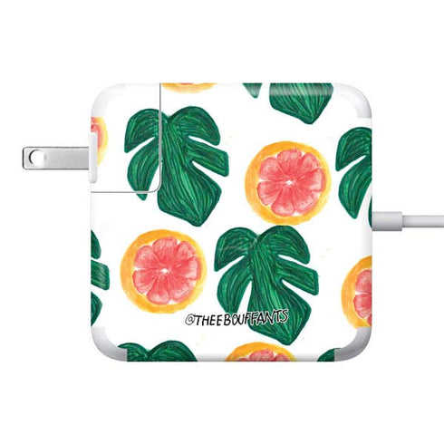 Bouffants and Broken Hearts Tropical Leaves and Citrus 85W Power Adapter (15 and 17 inch MacBook Pro Charger) Skin