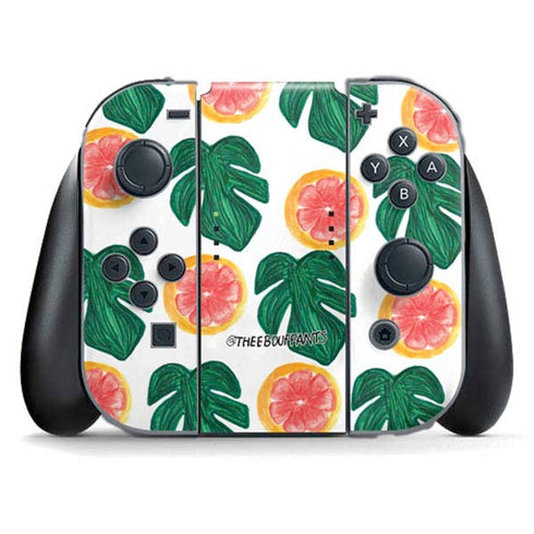 Bouffants and Broken Hearts Tropical Leaves and Citrus Nintendo Switch (2017-2021) Joy-Con Controller Skin