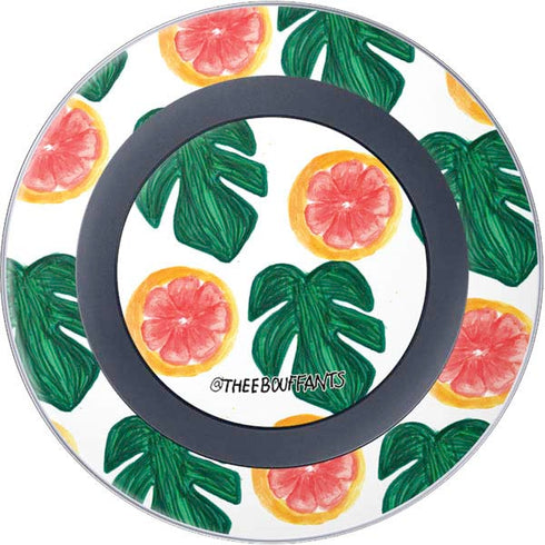 Bouffants and Broken Hearts Tropical Leaves and Citrus Wireless Charger Skin