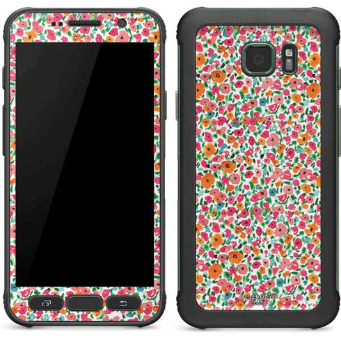 Bouffants and Broken Hearts Watercolor Floral Galaxy S7 Active Skin